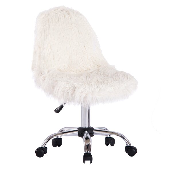 White Fuzzy Fur Desk Chair | Wayfair.ca